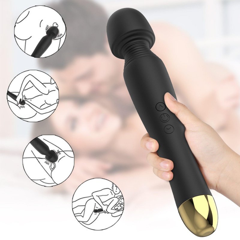 Stymulator silicone massager black usb 6 vibration