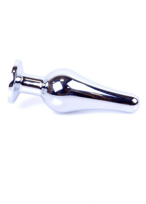 Korek analny z kryształem Jewellery Silver BUTT PLUG- Purple