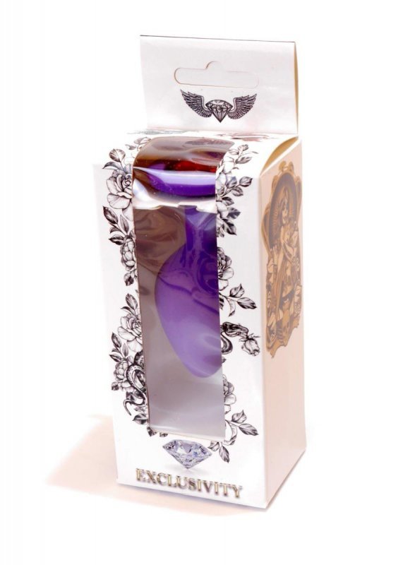 Silikonowy korek analny diament Jewellery Purple Medium- Red Diamond