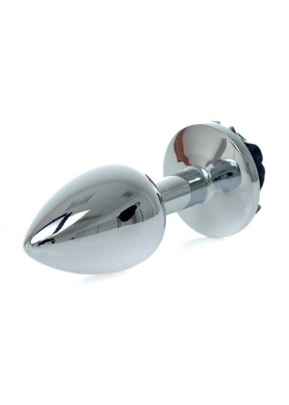 Plug jewellery silver plug rose- black