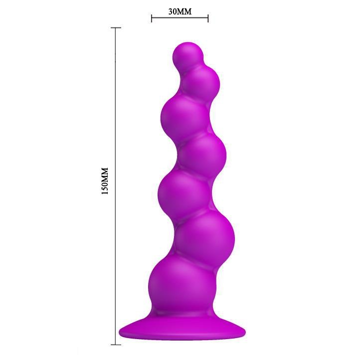 Bąbelkowy korek analny z kulkami przyssawka Pretty Love 15 cm