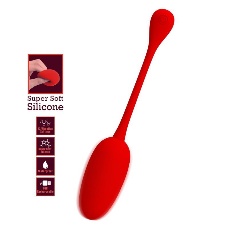 Jajeczko do pochwy wibrujące 12 funkcji wibracji czerwone