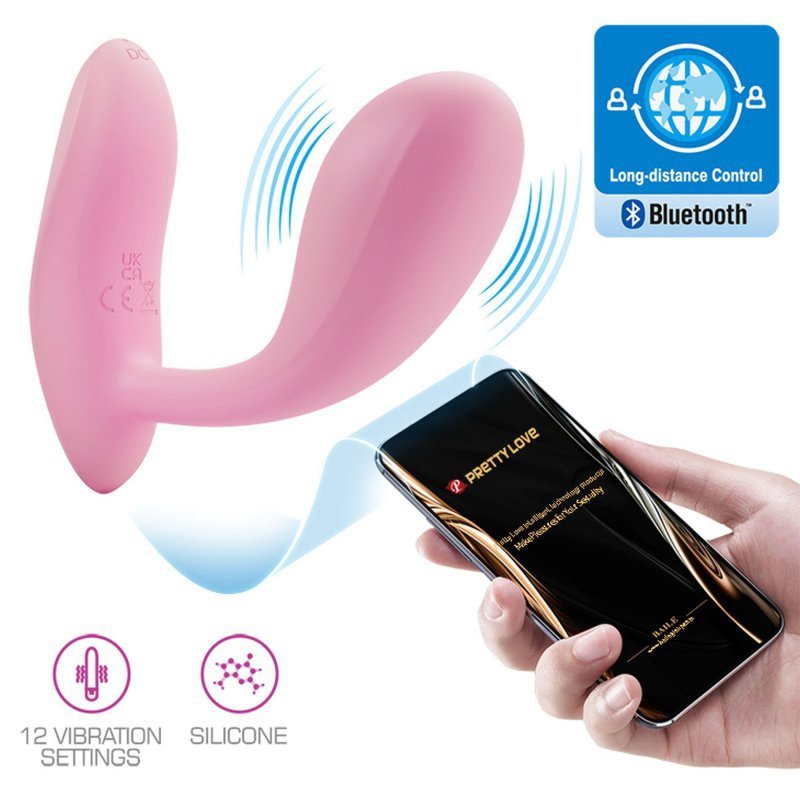 Wibrator do majtek punktu G sterowany smartfonem aplikacją 12 wibracji