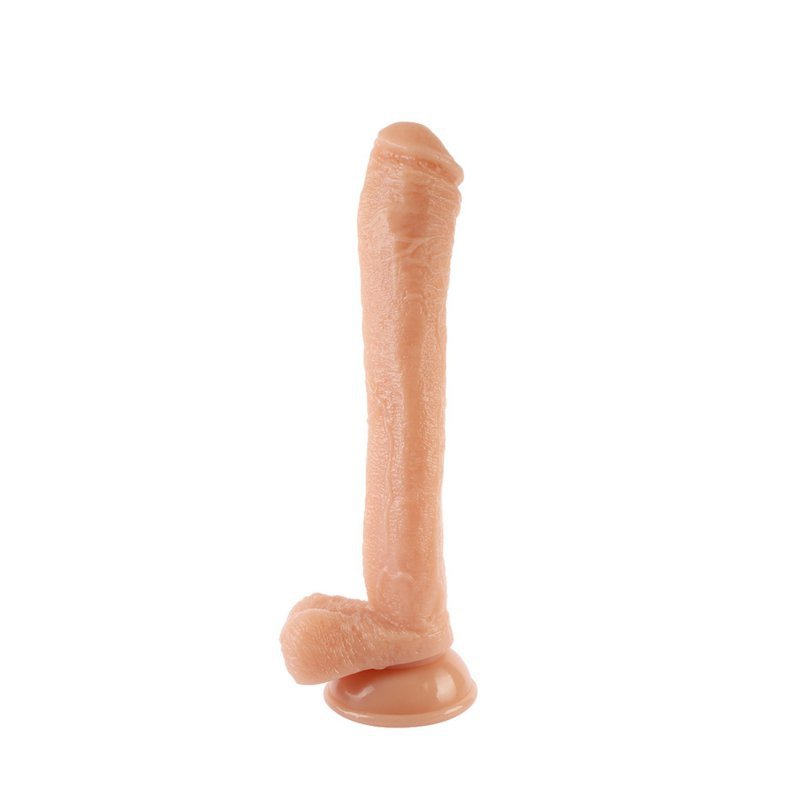 Penis dildo bardzo długi z grubą główką Ballsy Caballero Flesh