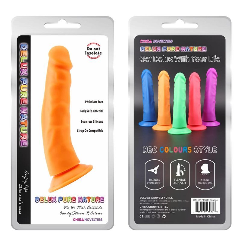 Dildo do pochwy i anala Steven.R pomarańczowy 22cm