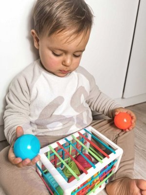 WOOPIE Elastyczna Kostka Sensoryczna Sorter dla Dzieci Kolorowe Kształty 13 el.