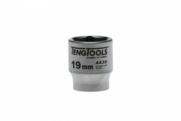 Nasadka 6-kątna nierdzewna z chwytem 3/8&quot; 19 mm