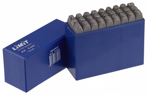 Zestaw stempli literowych A-Z o wysokości liter 6 mm