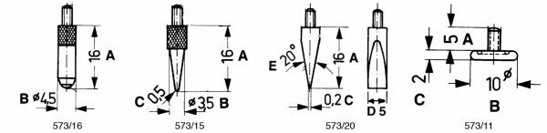 Końcówka pomiarowa do czujników zegarowych Limit 16x0,2x5 mm