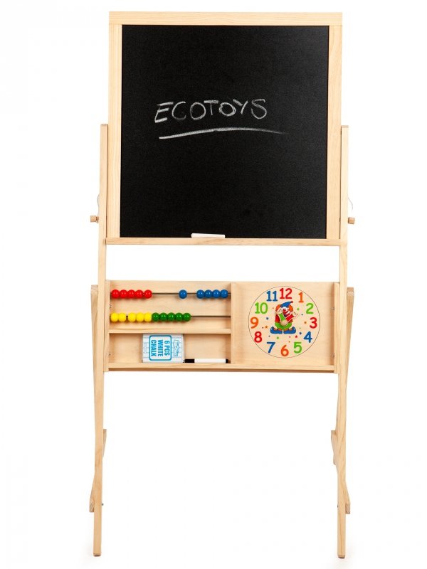 Drewniana tablica edukacyjna dla 2 latka do rysowania ECOTOYS