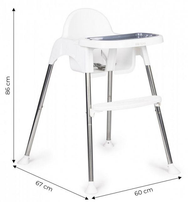 Krzesełko fotelik do karmienia 2w1 tacka pasy ECOTOYS