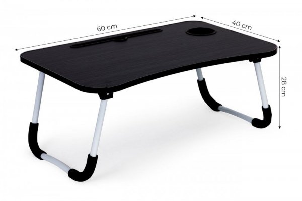 Podstawka pod laptopa stolik do łóżka 60x40cm - Czarna