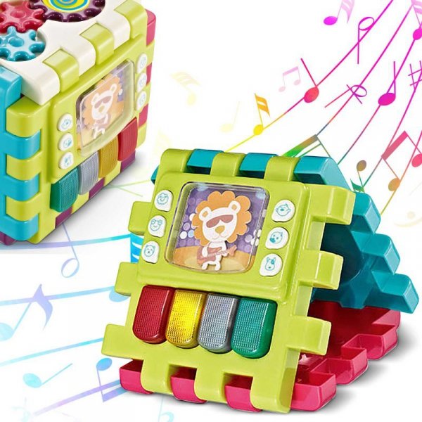 Zabawka kostka edukacyjna interaktywna z melodią dla małych dzieci
