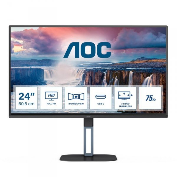 Monitor AOC 23,8&quot; 24V5CE/BK HDMI USB-C 3.2 głośniki 3Wx2