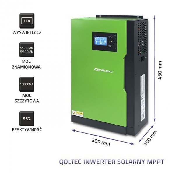 Hybrydowy inwenter solarny Off-Grid 5,5kW | 100A | 48V | MPPT |  Sinus