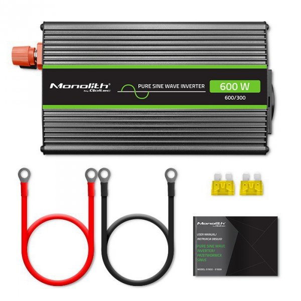 Przetwornica napięcia Monolith | 300W | 600W | 24V na 230V |     Czysty Sinus