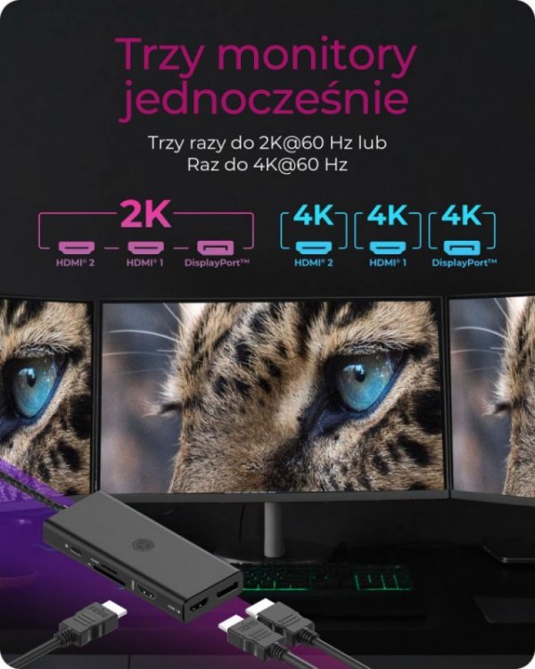 Stacja dokująca IB-DK4011-CPD 9in1,HDMI,DP,CR,TYPE-C