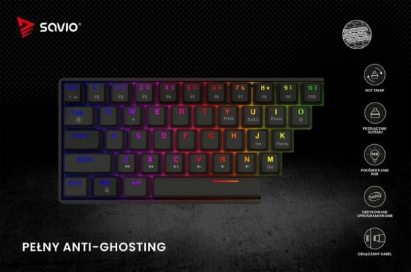 Klawiatura mechaniczna BLACKOUT X2  OUTEMU Red, Hot Swap