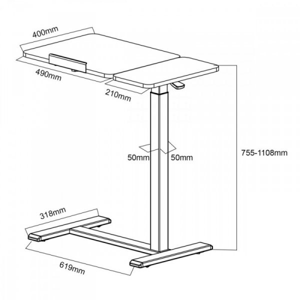 Mobilne biurko/stand na laptop MC-120B, 76-109cm