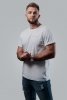 T-Shirt casual #BACHATERO minimal biały 