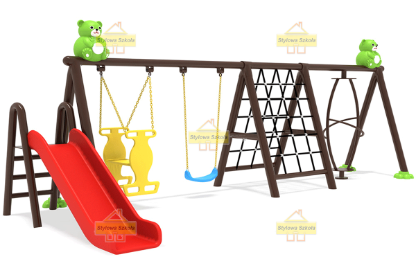 huśtawka wieloosobowa, huśtawka gondola, huśtawka ptasie gniazdo, huśtawka bocianie gniazdo, zjeżdżalnia