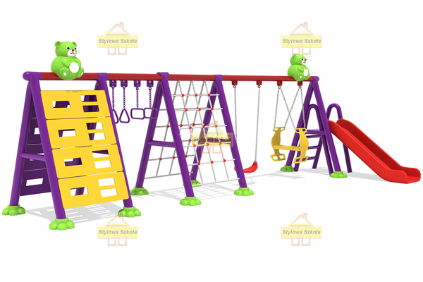 huśtawka wieloosobowa, huśtawka gondola, huśtawka ptasie gniazdo, huśtawka bocianie gniazdo, zjeżdżalnia