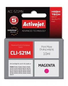 Activejet ACC-521MN Tusz  (zamiennik Canon CLI-521M; Supreme; 10 ml; czerwony)