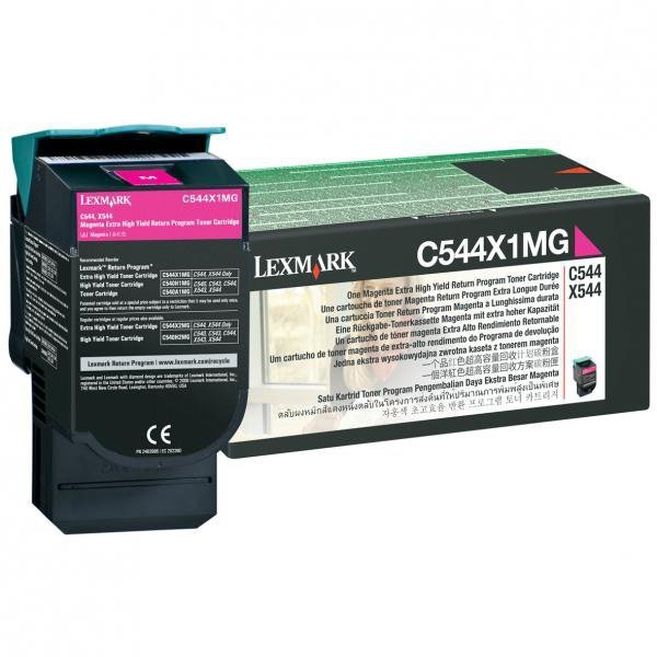 Lexmark oryginalny toner C544X1MG, magenta, 4000s, extra duża pojemność, return