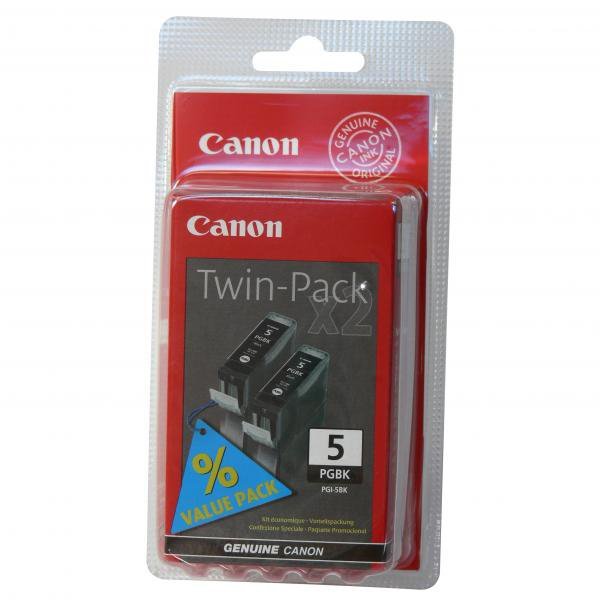 Canon oryginalny ink / tusz PGI-5 BK, 0628B025, 0628B030, black, 2szt, 2-pack