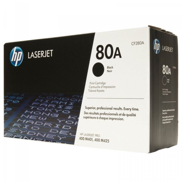 Toner oryginalny HP 80A (CF280A) black do HP LaserJet Pro 400 M401a / Pro 400 M425 / Pro 400 M425dn / Pro 400 M401d / Pro 400 M425dw na 2,7 tys. str.