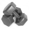 Hantle sześciokątne zestaw 2x4 kg ciężarki do ćwiczeń obciążniki fitness szare ModernHome