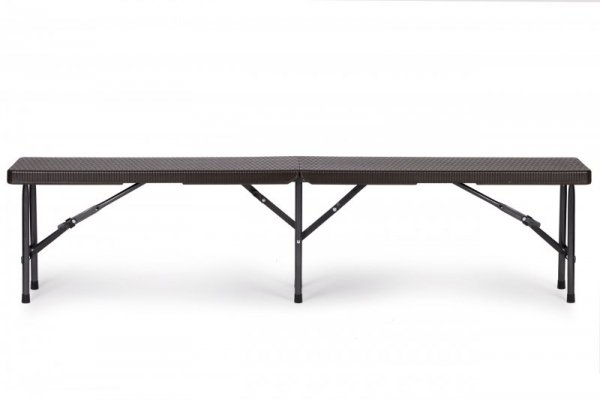 Zestaw cateringowy stół bankietowy 180 cm 2 ławki ratan brąz ModernHome