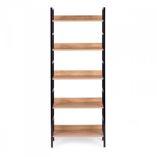 Reał loftowy wysoki 5 półek metal MDF ModernHome