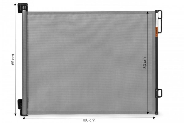 Bramka barierka roleta 180 cm ochronna zabezpieczająca na schody i drzwi - szara ECOTOYS
