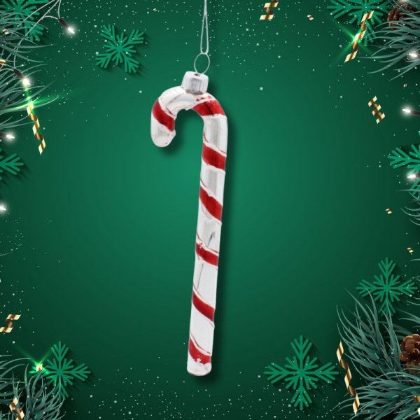 Eleganckie Ozdoby Świąteczne "Laseczka Cukrowa" z Szkła od Kamai Christmas Decoration®