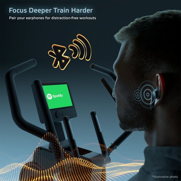 Profesjonalny orbitrek przednionapędowy inSPORTline ZenStride 1200 ∙ 16 poziomów oporu ∙ aplikacje Kinomap/Zwift ∙ ekran TFT 10,