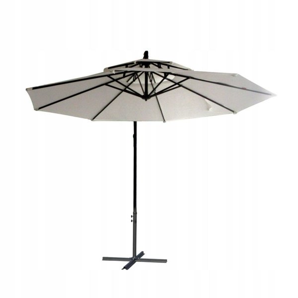 PARASOL OGRODOWY DUŻY SOLIDNY SKŁADANY 2,7 M Z WYSIĘGNIKIEM REGULACJA XXL - ECRU FINO