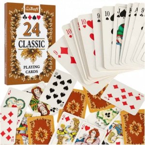 MUDUKO Trefl karty do gry Classic  24 szt. liście gra w Pana