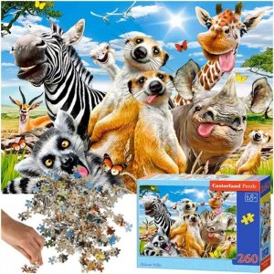 CASTORLAND Puzzle 260 elementów African Selfiey - Afrykańskie zwierzęta 8+