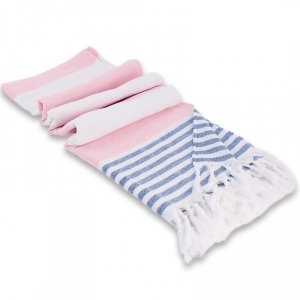 Ręcznik Plażowy Bawełniany 100x180cm Sułtański Różowo-Biały REC50WZ4