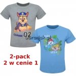 Koszulka Psi Patrol dla chłopca szara i niebieska 2 pack