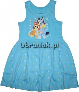 Sukienka Bluey letnia, bawełniana niebieska