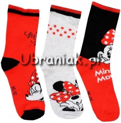 Skarpetki Myszka Minnie 3-pak  OEKO-TEX Dziewczęce