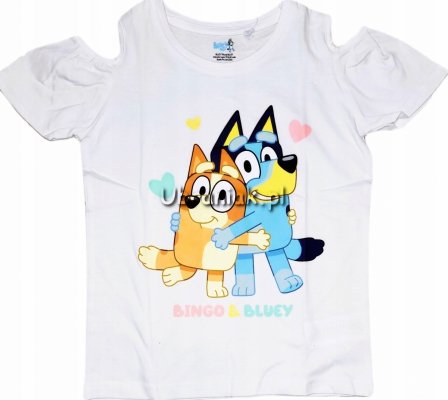 T-shirt Bluey krótki rękaw dla dziewczynki biały