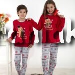 Piżama świąteczna czerwona z ciastkiem