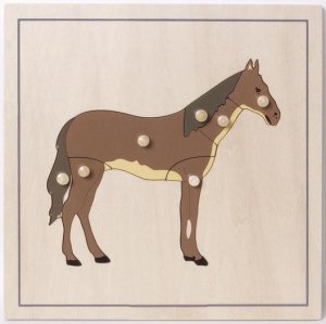 Puzzle drewniane układanka montessori koń