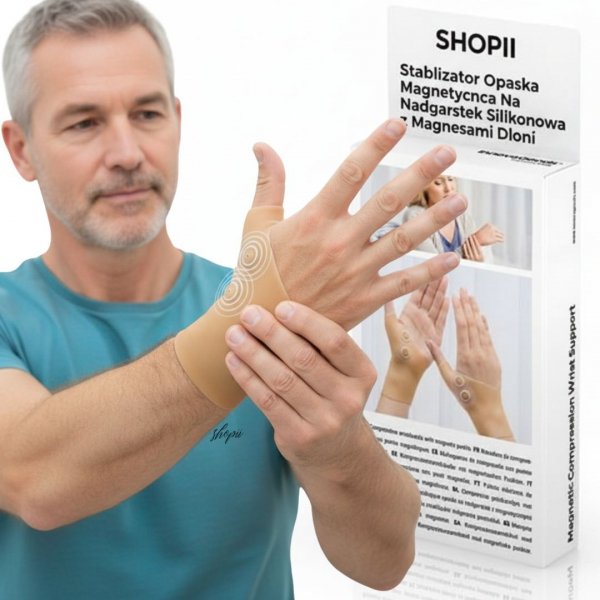 OPASKA MAGNETYCZNA NA NADGARSTEK DŁOŃ STABILIZATOR NADGARSTKA Z 4 MAGNESAMI ( tds0890)