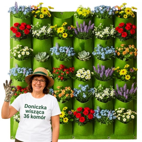 DONICZKA WISZĄCA NA KWIATY ZIOŁA PLANTER ZIELNIK 100X100 - XXXL - 36 KOMÓR ( tds0932)