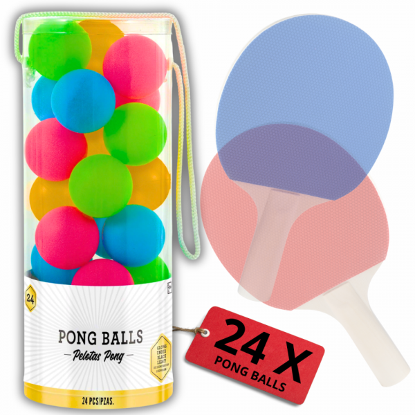 PIŁECZKI PIŁKI DO PING PONGA TENISA STOŁOWEGO - KOLOROWE NEONOWE ZESTAW 24X ( tds0807)