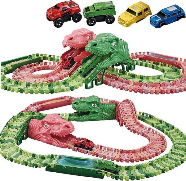 Tor wyścigowy raj  park Dinozaurów autka tory 240 elementów